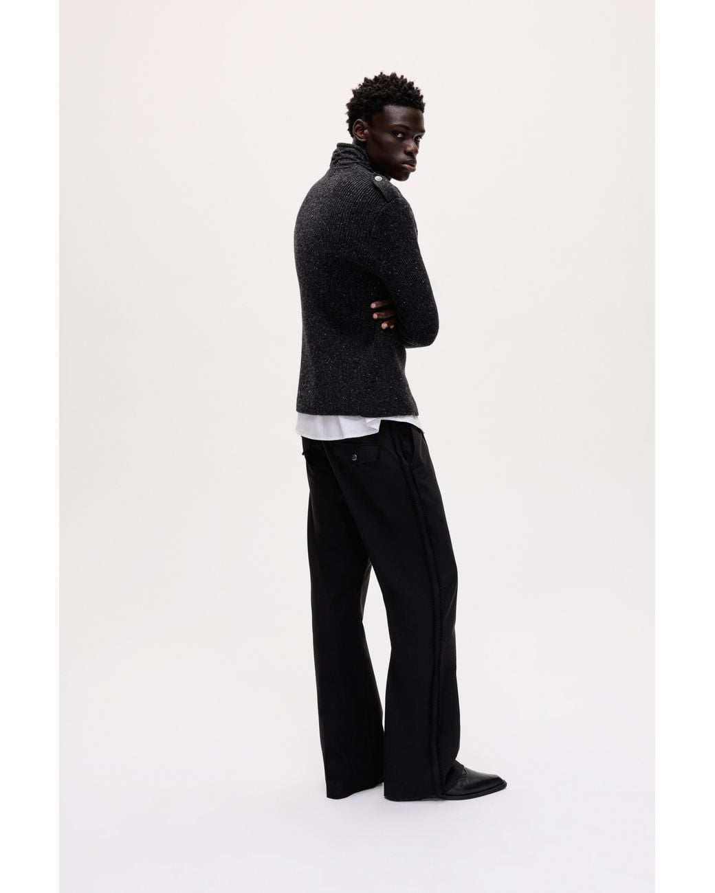 Pull&Bear Black 100% Wool Cardigan