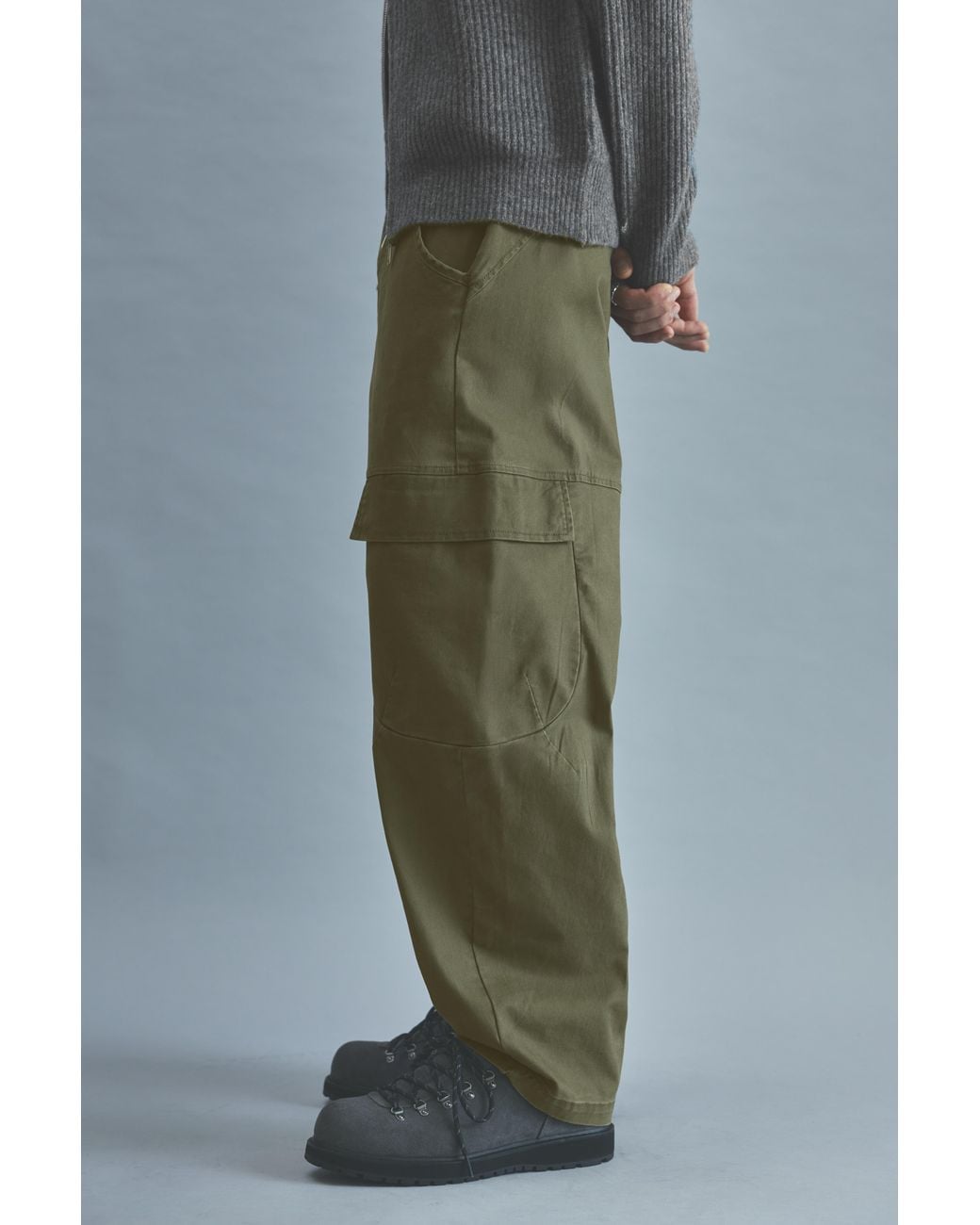 Pull&Bear Blue Barrel Cargo Trousers for men