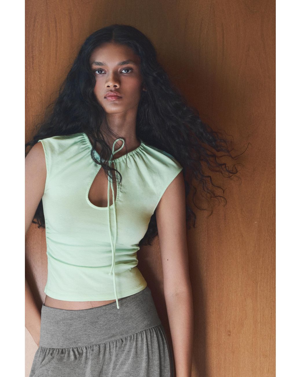 Pull&Bear Multicolor Tie-Neck Top