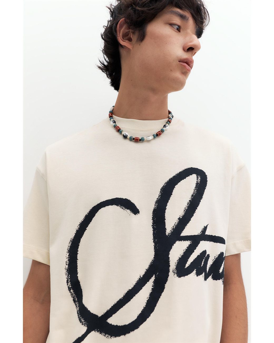 Pull&Bear Gray Stwd Graffiti T-Shirt for men