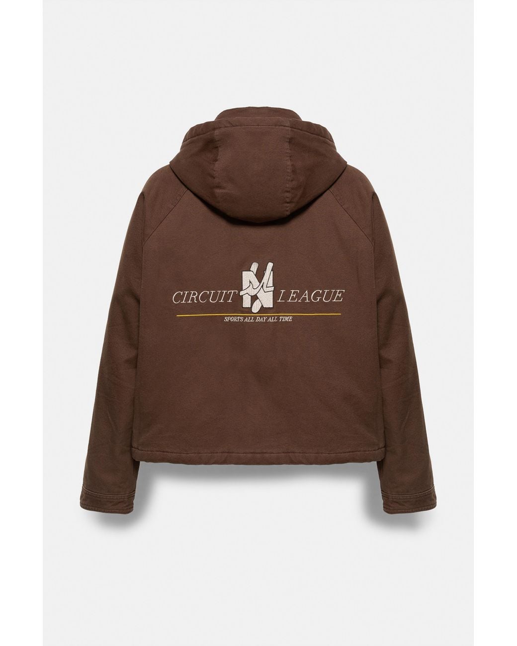 Pull&Bear Brown Jacket With Hood And Fireman Clasp for men