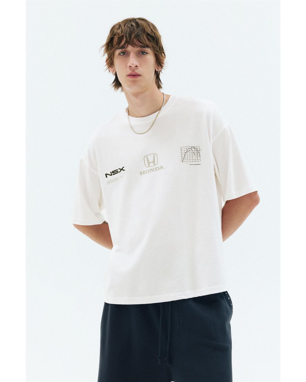 Pull&Bear White Honda Nsx T-Shirt for men