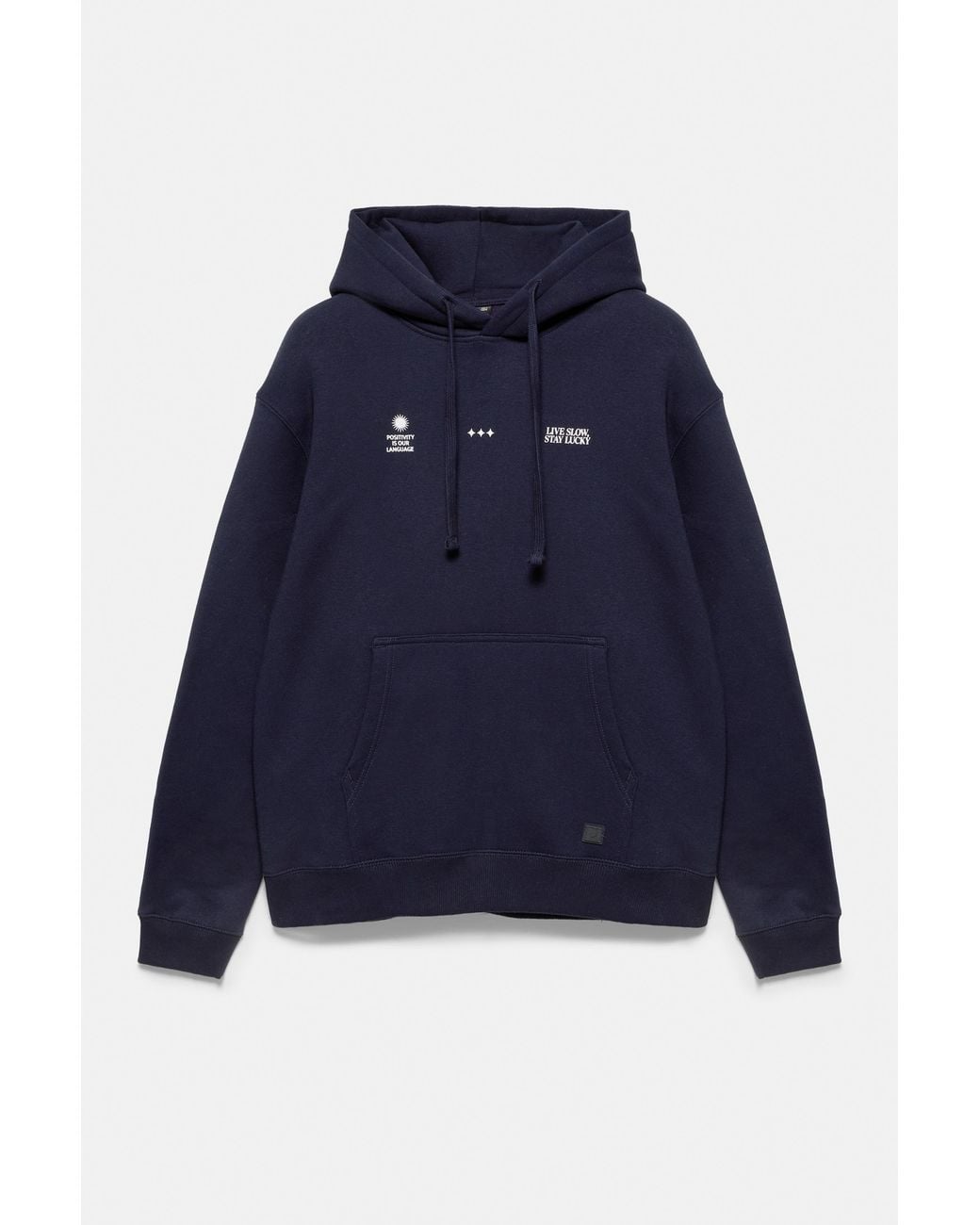 Pull&Bear Blue Graphic Sweatshirt With Hood for men