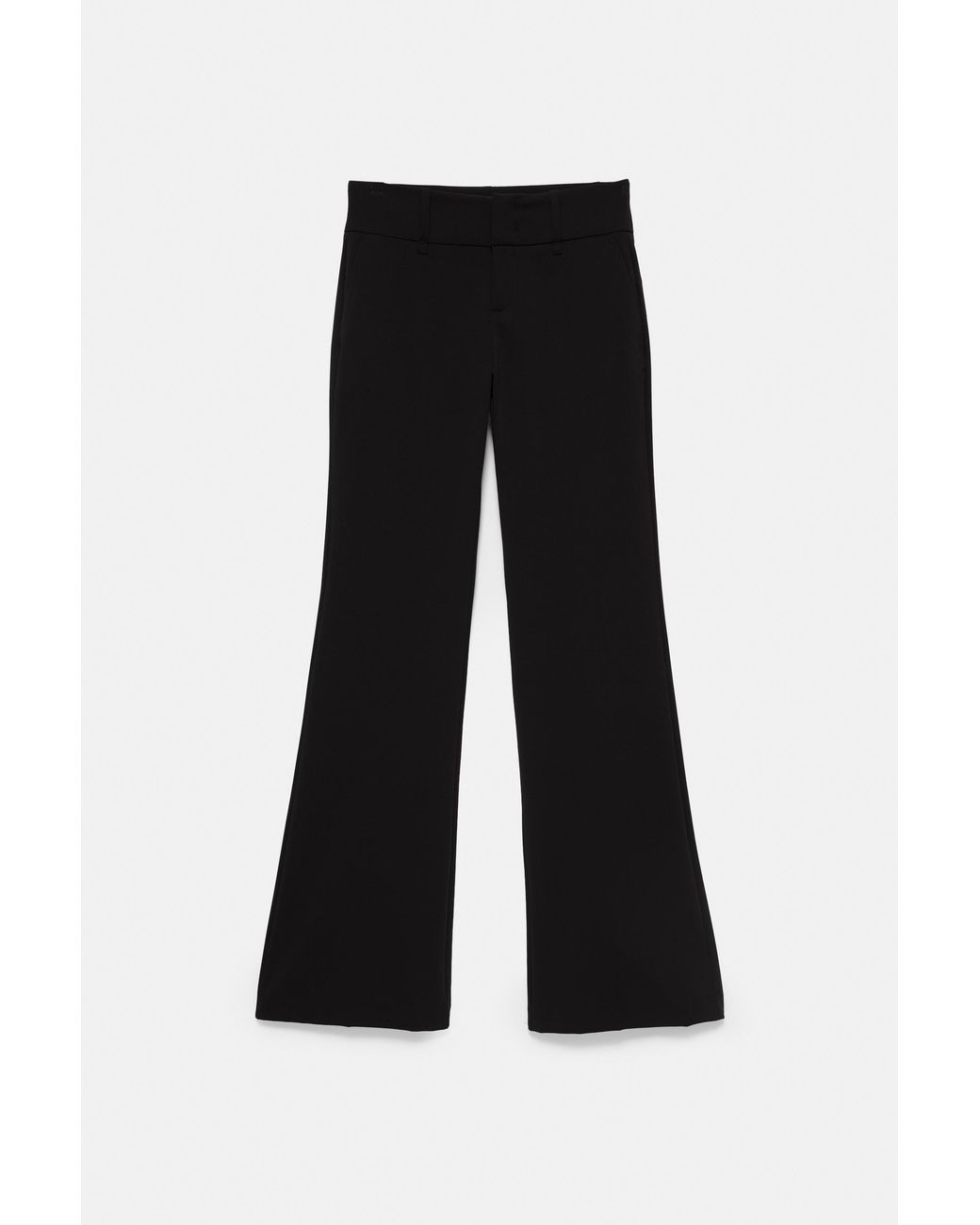 Pull&Bear Black Flared Trousers With Belt Loops