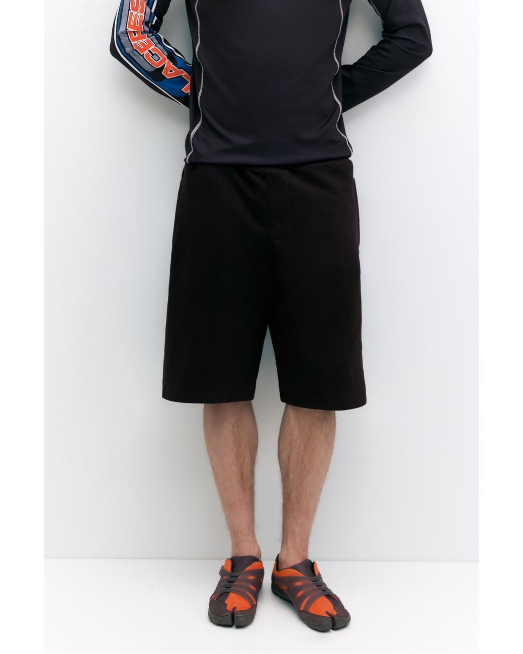 Pull&Bear Black Pleasures X Stwd Bermuda Sweat Shorts for men
