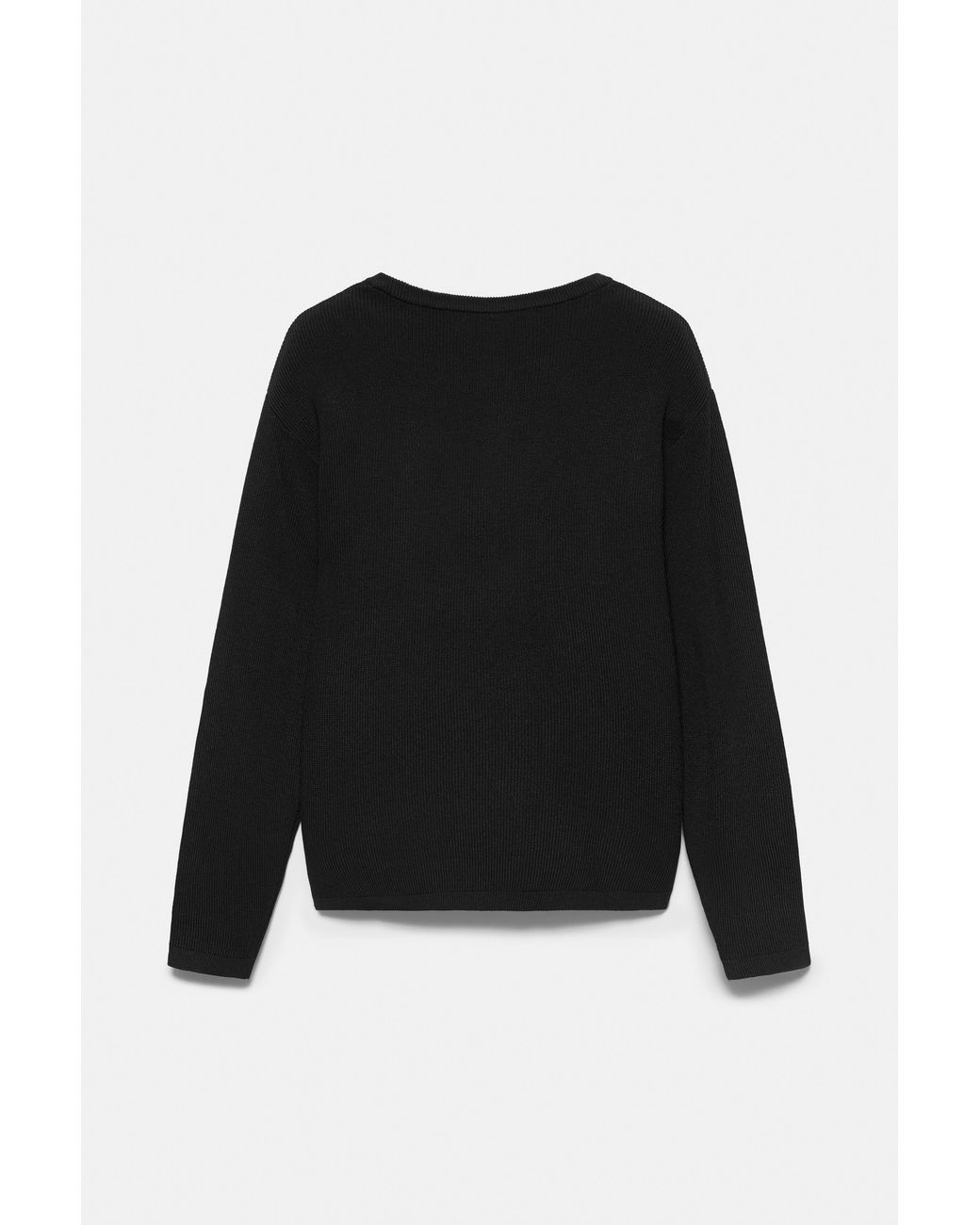Pull&Bear Black Henley Collar Jumper for men