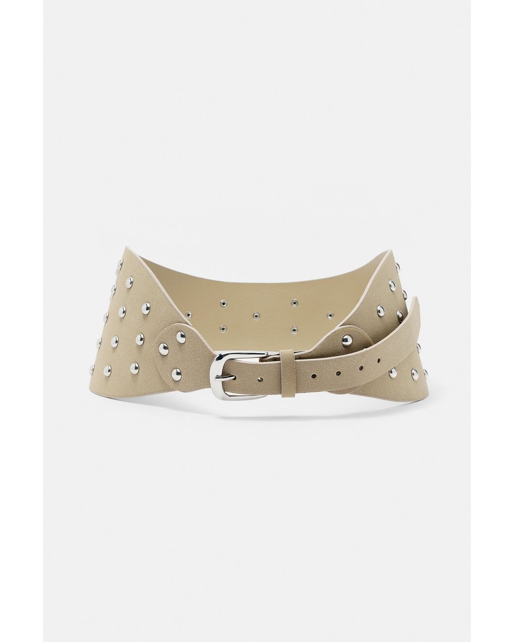 Pull&Bear Natural Studded Belt