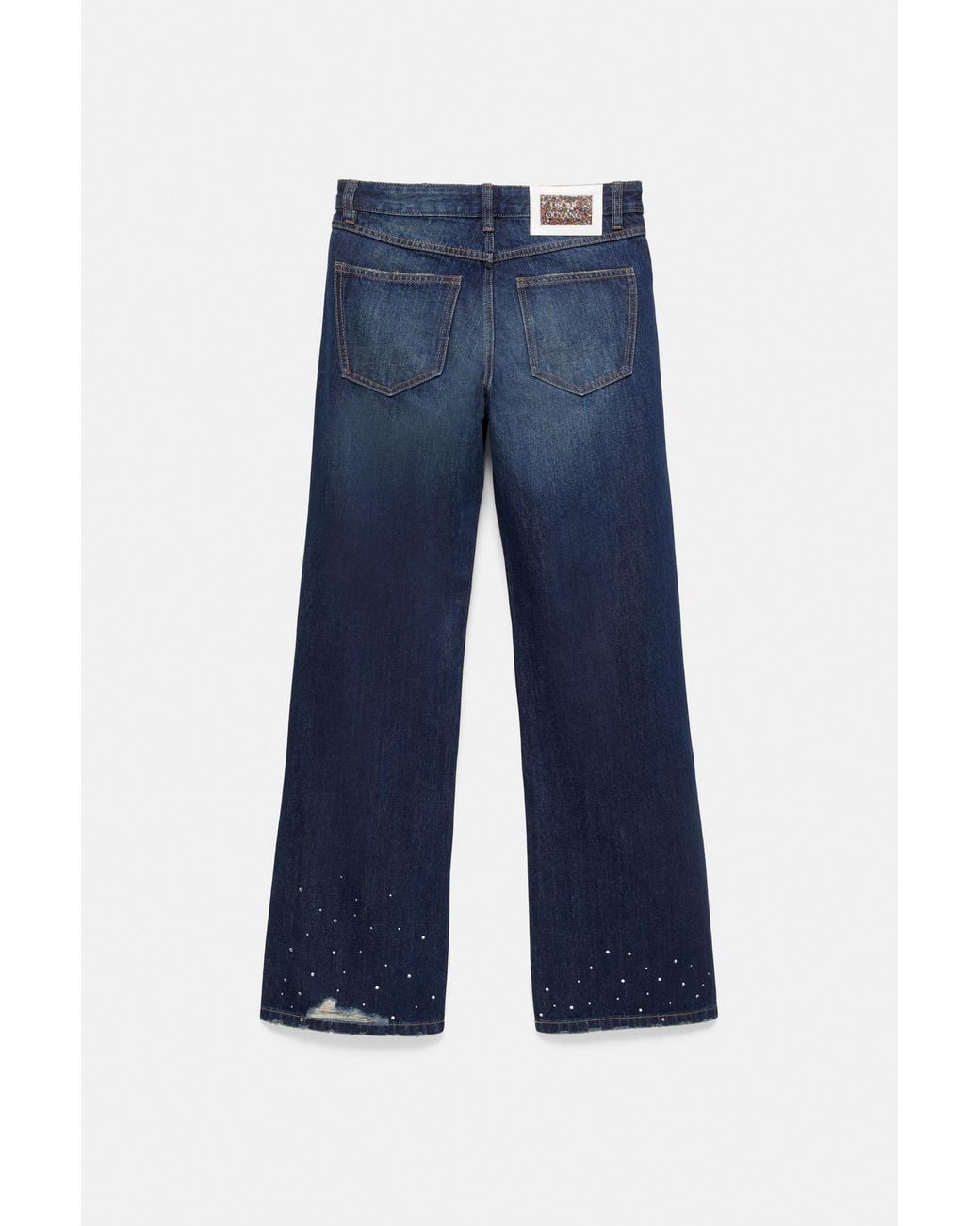 Pull&Bear Blue Rhinestone Boot-Cut Jeans Oscar Ouyang