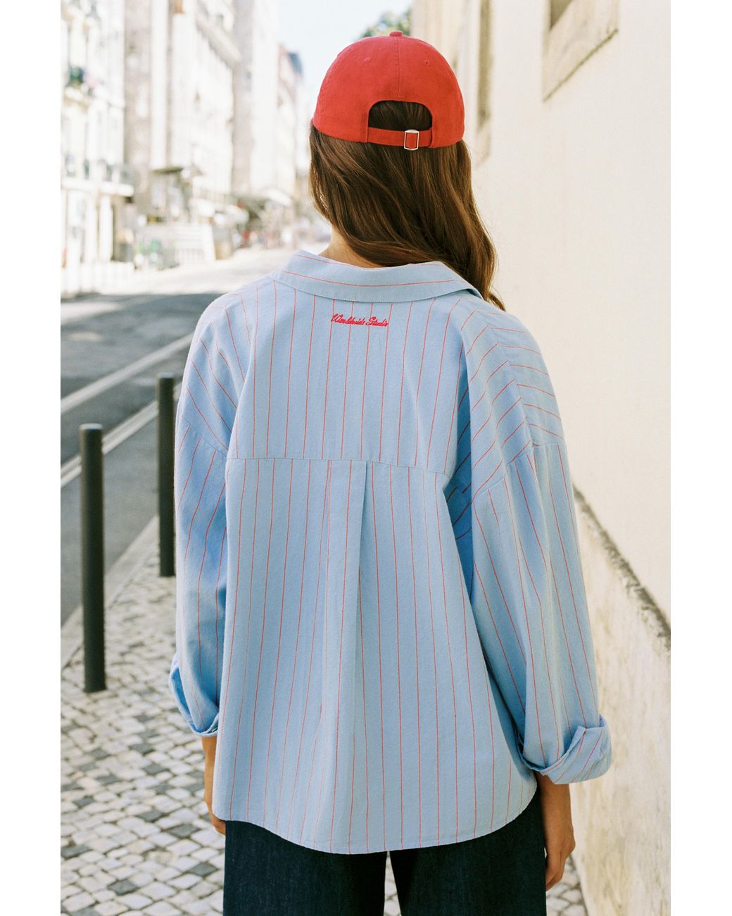 Pull&Bear White Sky Striped Shirt