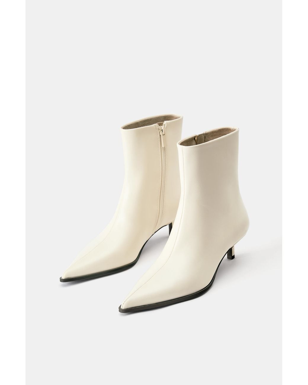 Pull&Bear Brown Kitten Heel Ankle Boots