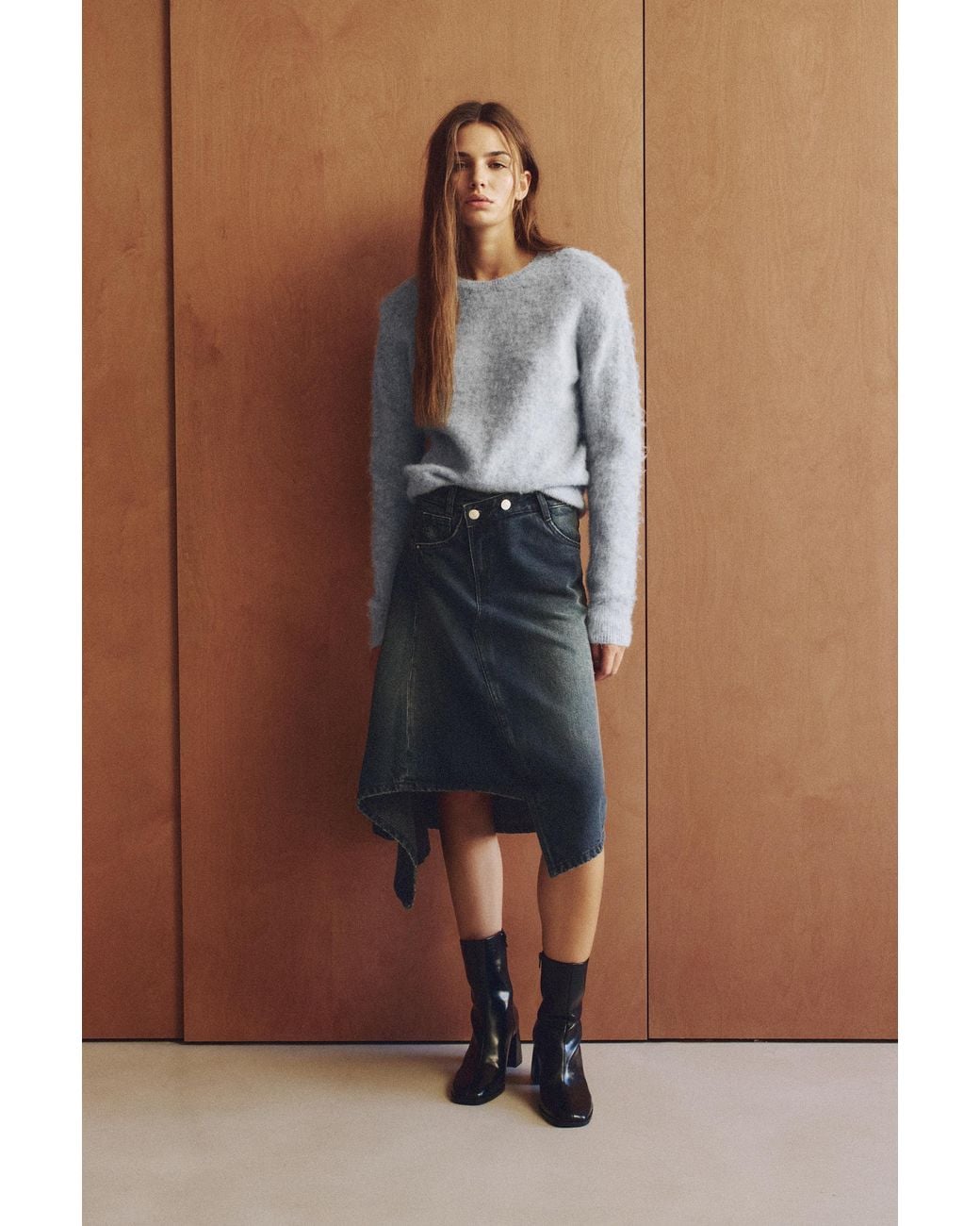 Pull&Bear Brown Jumper With Padded Shoulders