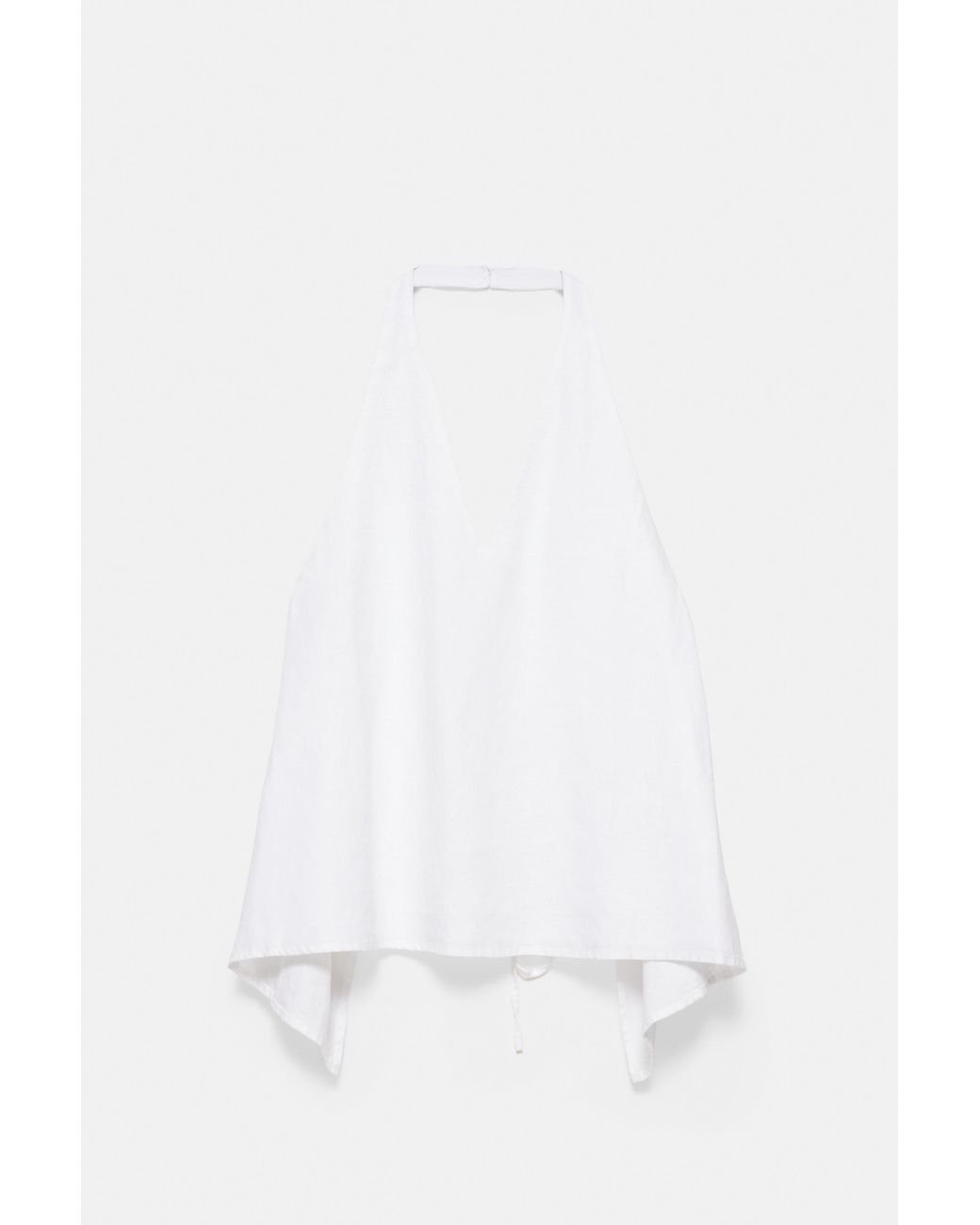 Pull&Bear White 100% Linen Halter Top