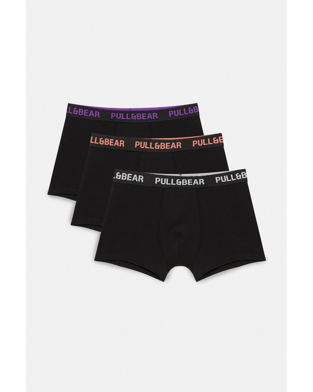 Pull&Bear Black Pack Of 3 Boxers for men