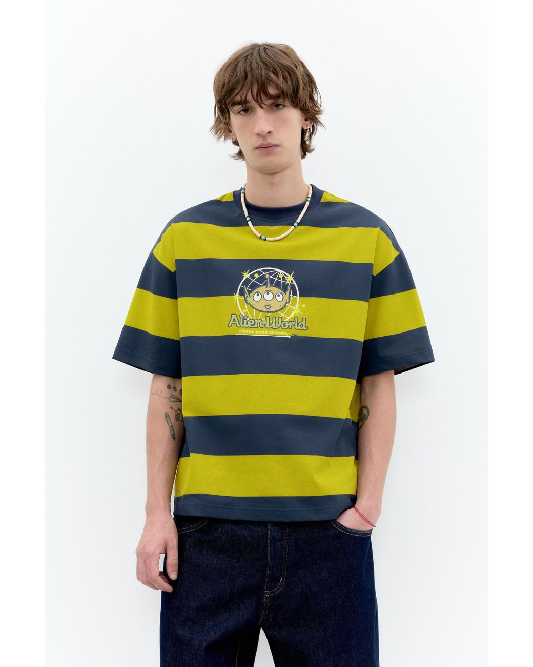 Pull&Bear Blue Toy Story Striped T-Shirt for men