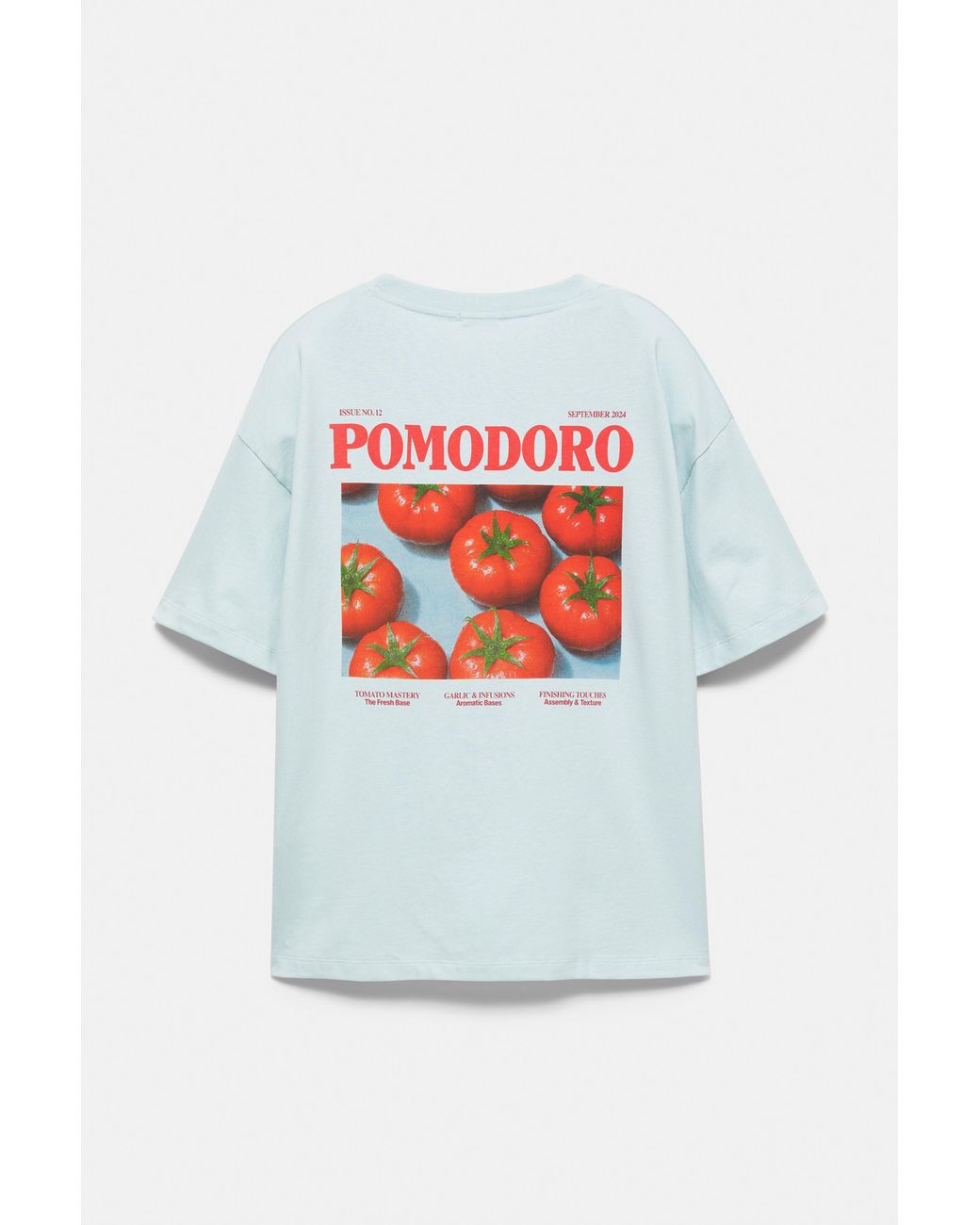 Pull&Bear Blue Oversize Tomato Graphic T-Shirt