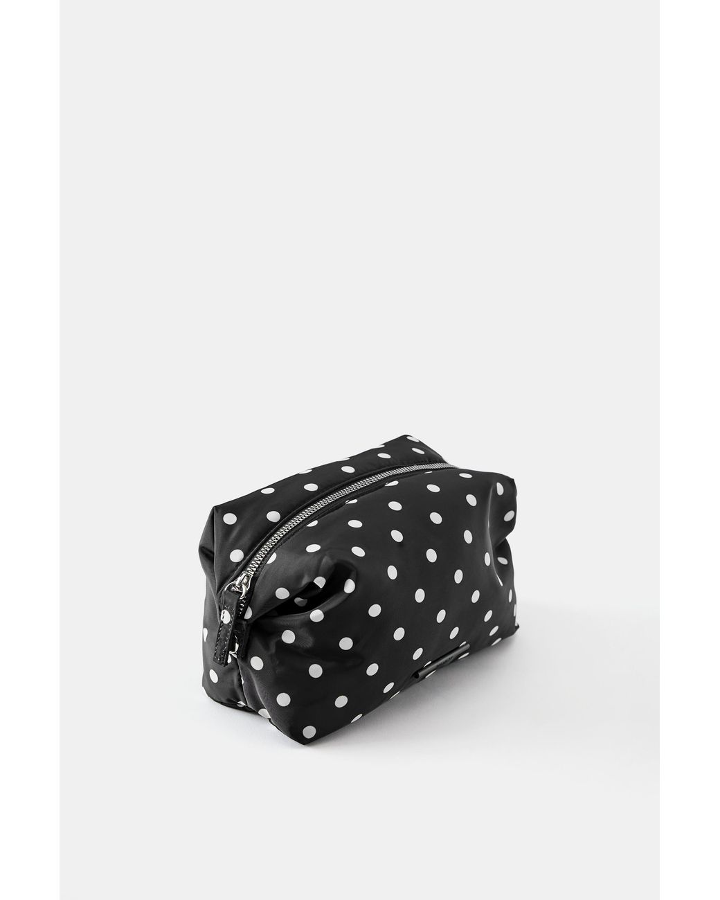 Pull&Bear Black Polka Dot Nylon Wash Bag
