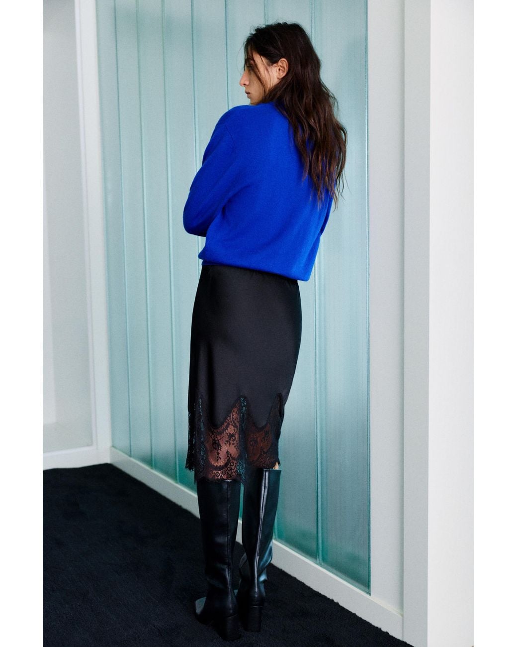 Pullover Con Collo A Polo di Pull&Bear in Blue