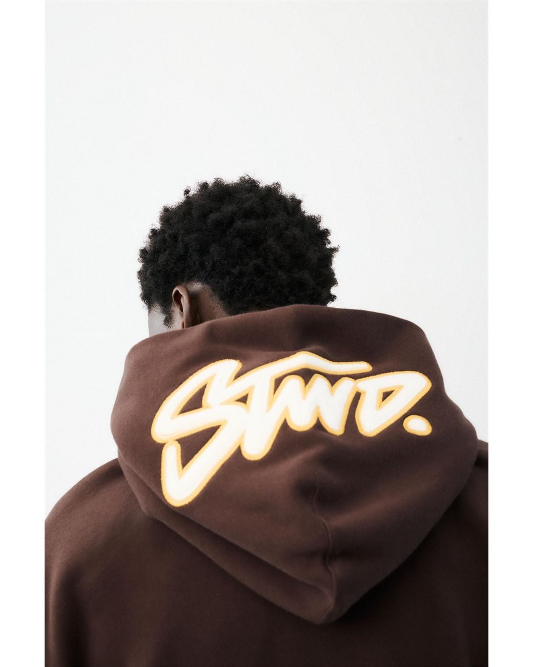 Pull&Bear Brown Boxy Stwd Hoodie for men