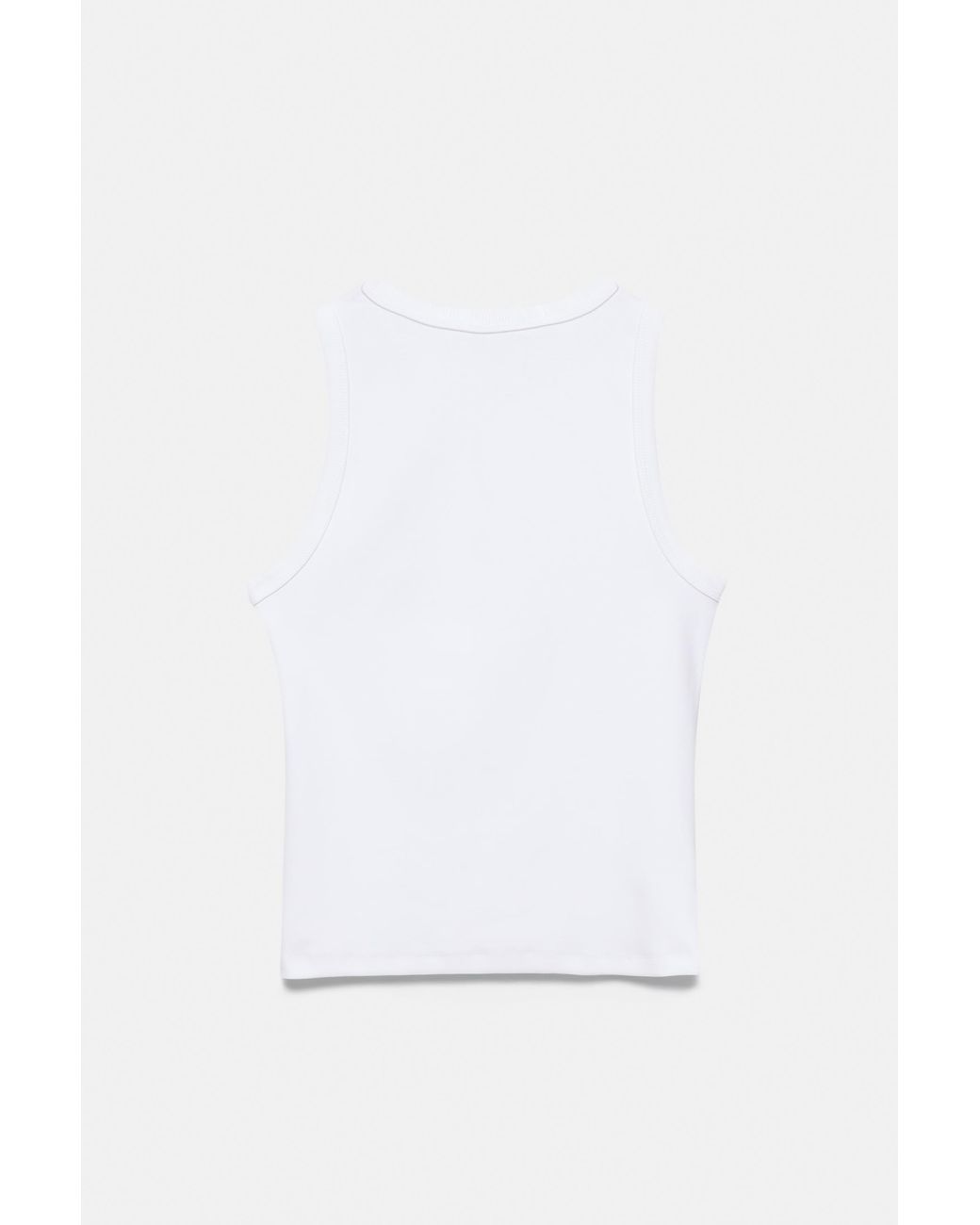 Pull&Bear White Round Neck Tank Top