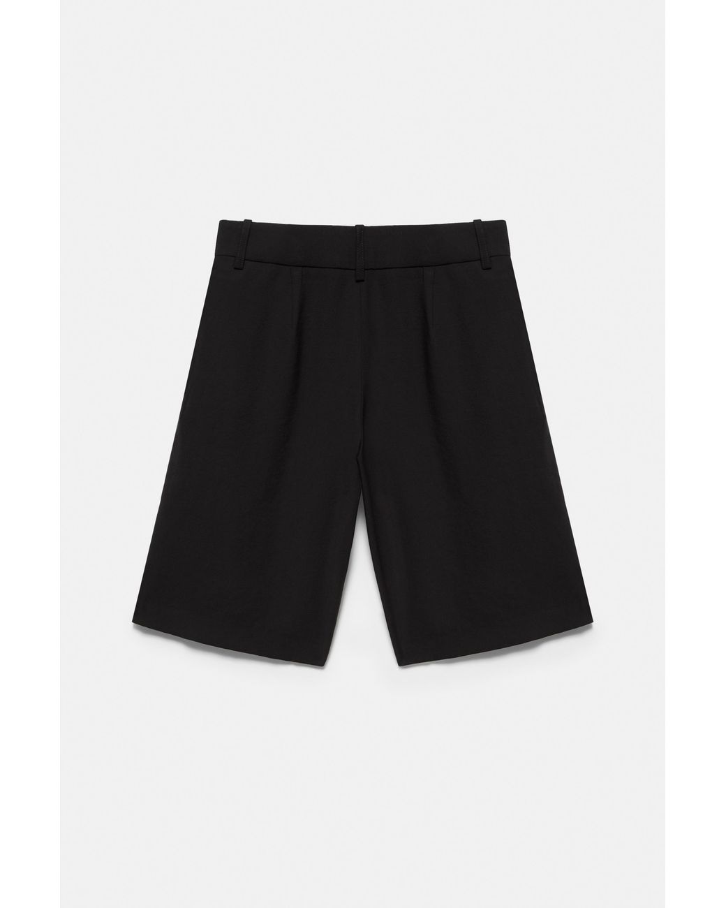 Pull&Bear White Long Bermuda Shorts With Pleats