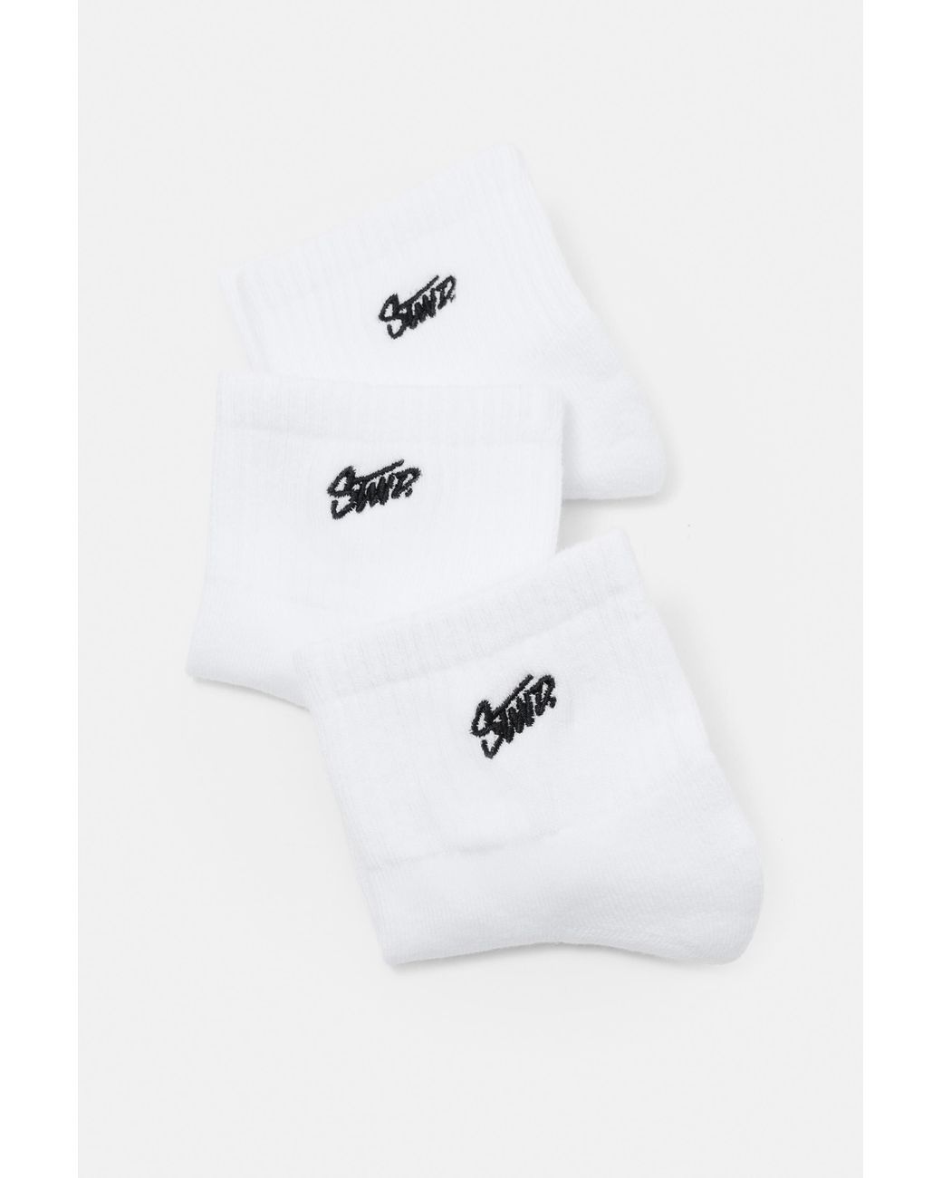 Pull&Bear White Pack Of 3 Pairs Of Stwd Socks for men