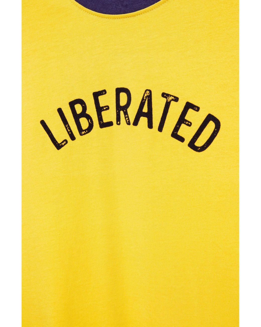 Pull&Bear Yellow Graphic Ribbed T-Shirt for men