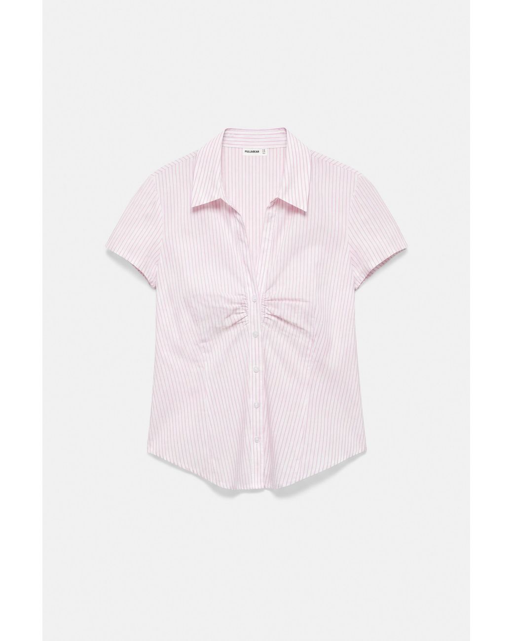 Camicia Aderente A Maniche Corte di Pull&Bear in White