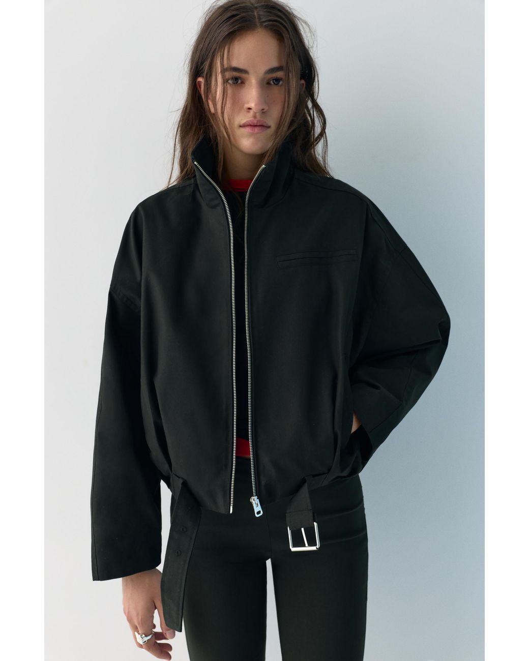 Pull&Bear Black Balloon Bomber Jacket