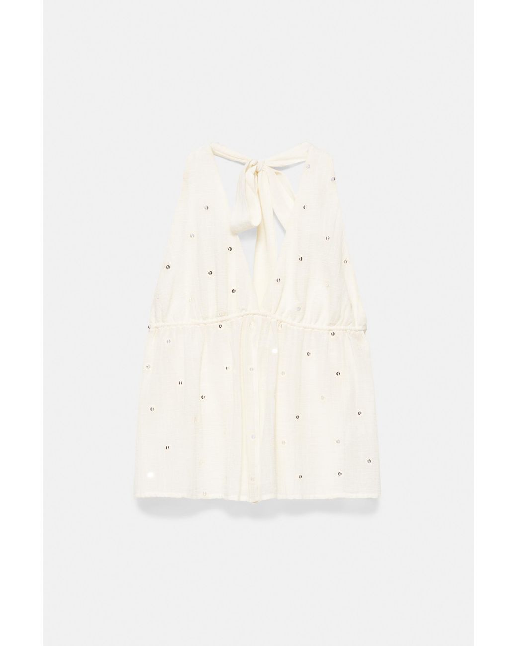 Pull&Bear Brown Mirror-Detail Halter Top