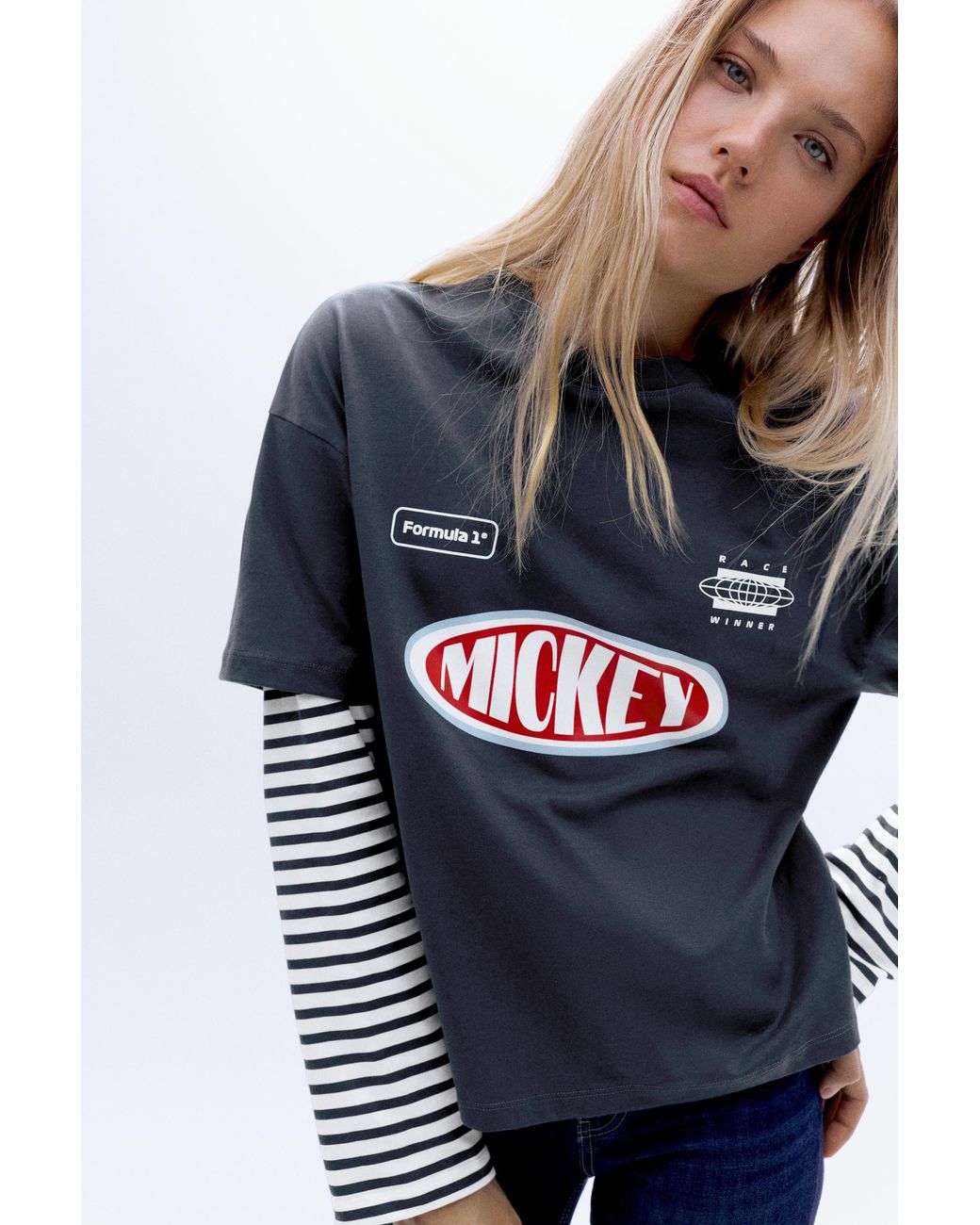 Pull&Bear Blue Disney X F1 Double T-Shirt