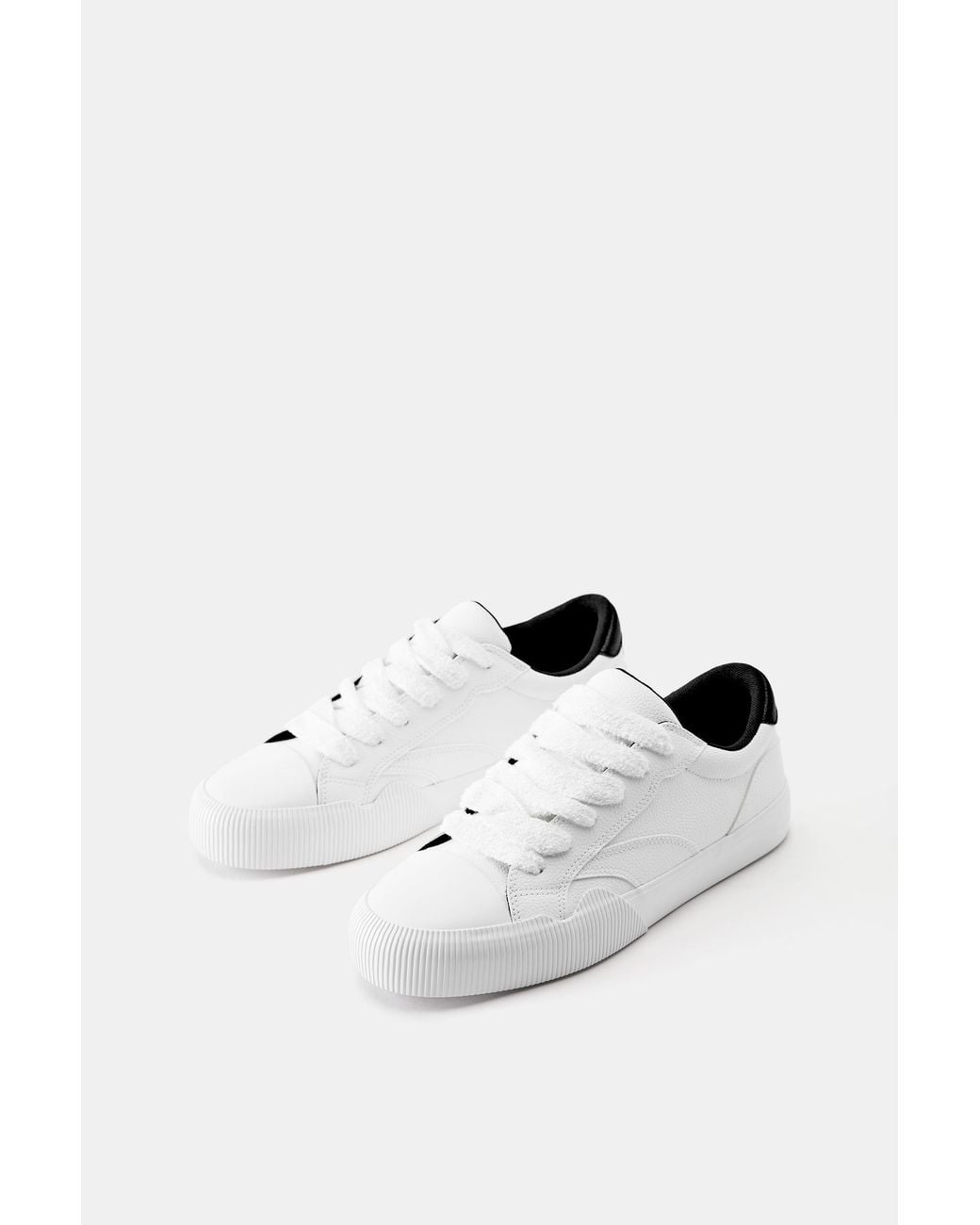 Pull&Bear Gray Casual Stitched Trainers for men