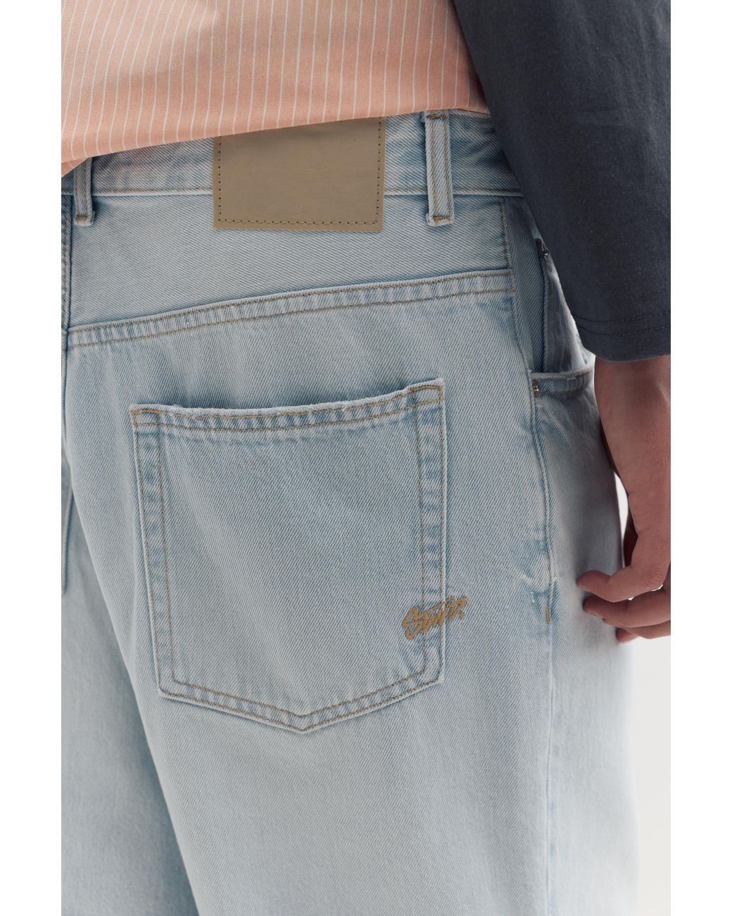 Pull&Bear Blue Baggy Denim Bermuda Shorts for men