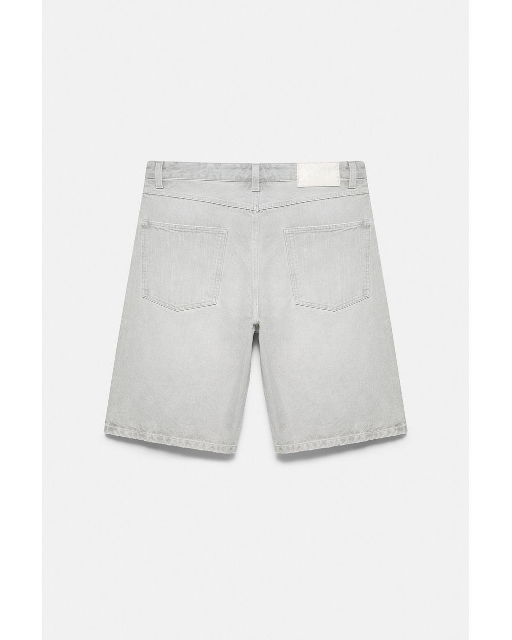 Pull&Bear Gray Skater Denim Bermuda Shorts for men