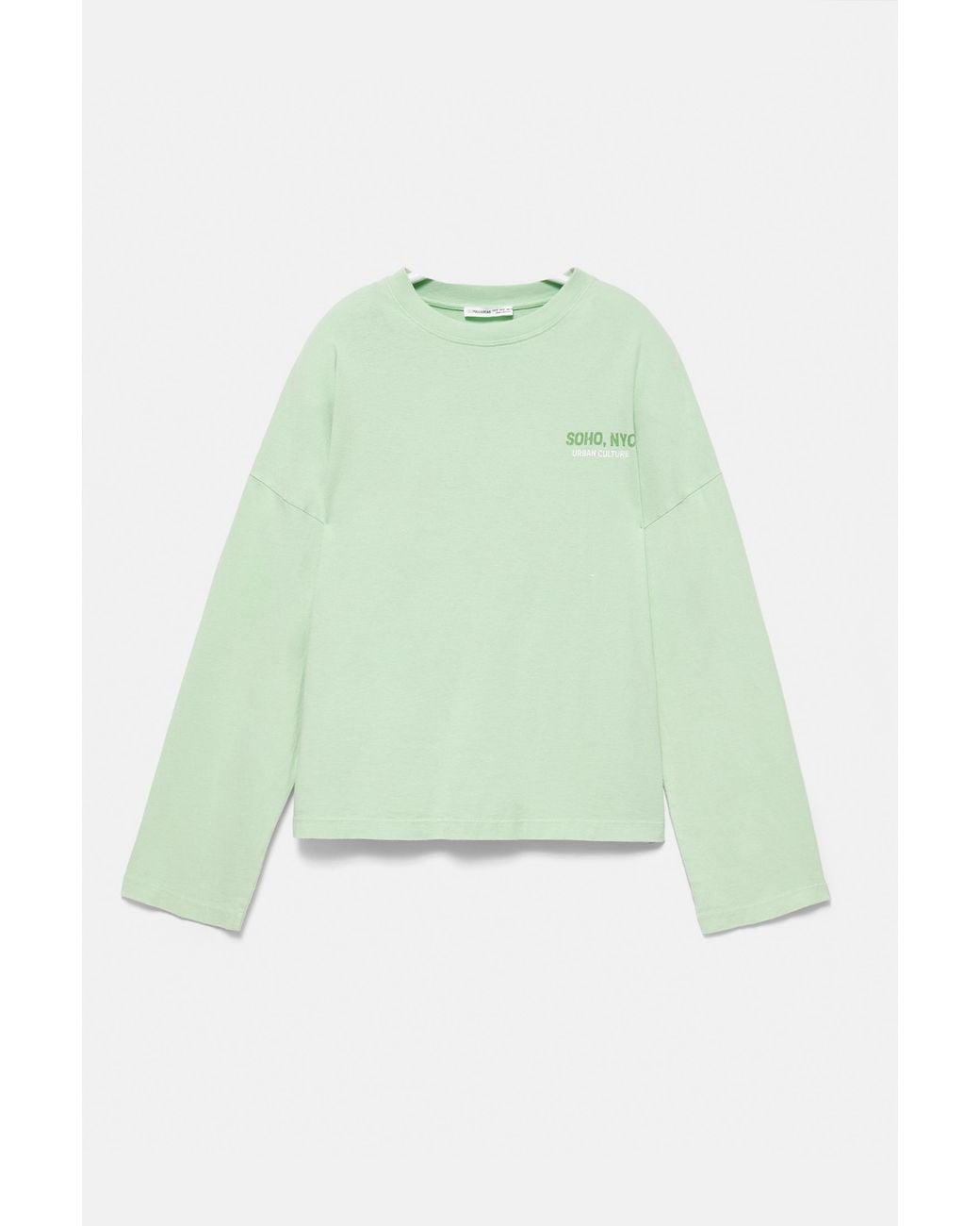 Pull&Bear Green Soho Oversize Graphic T-Shirt