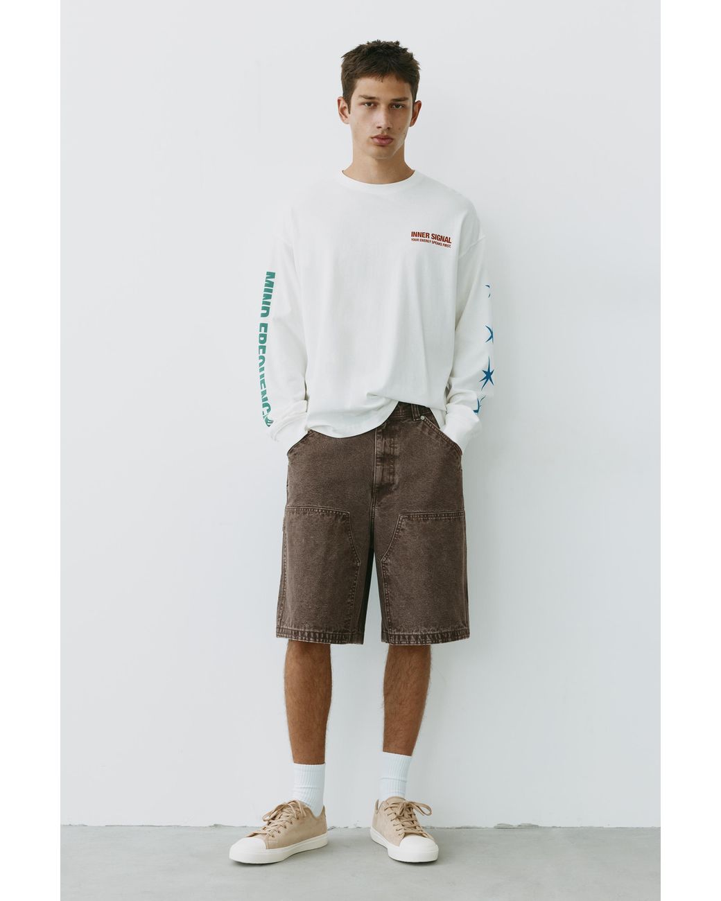 Bermuda Carpenter Relax Fit di Pull&Bear in Blue da Uomo