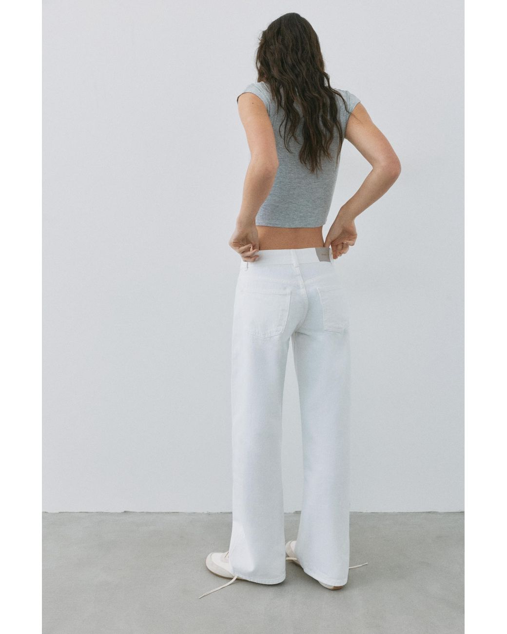 Pull&Bear Gray Low-Rise Straight-Leg Jeans