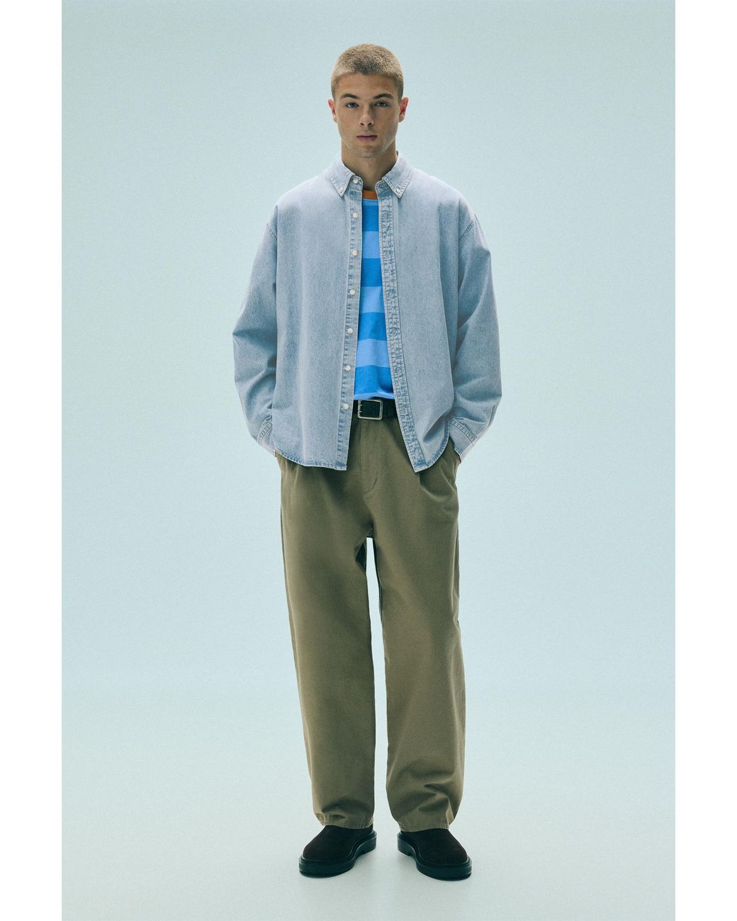 Camicia di Pull&Bear in Blue da Uomo
