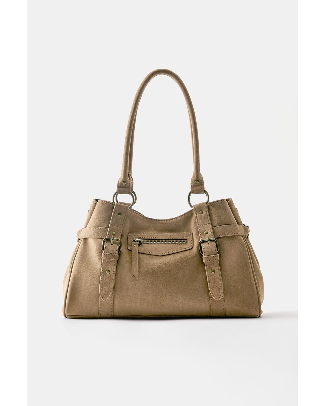 Pull&Bear Natural Shopper Bag With Buckles