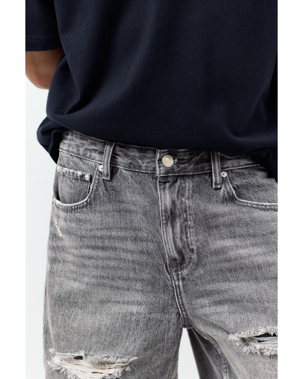 Pull&Bear Multicolor Straight-Leg Denim Bermuda Shorts for men