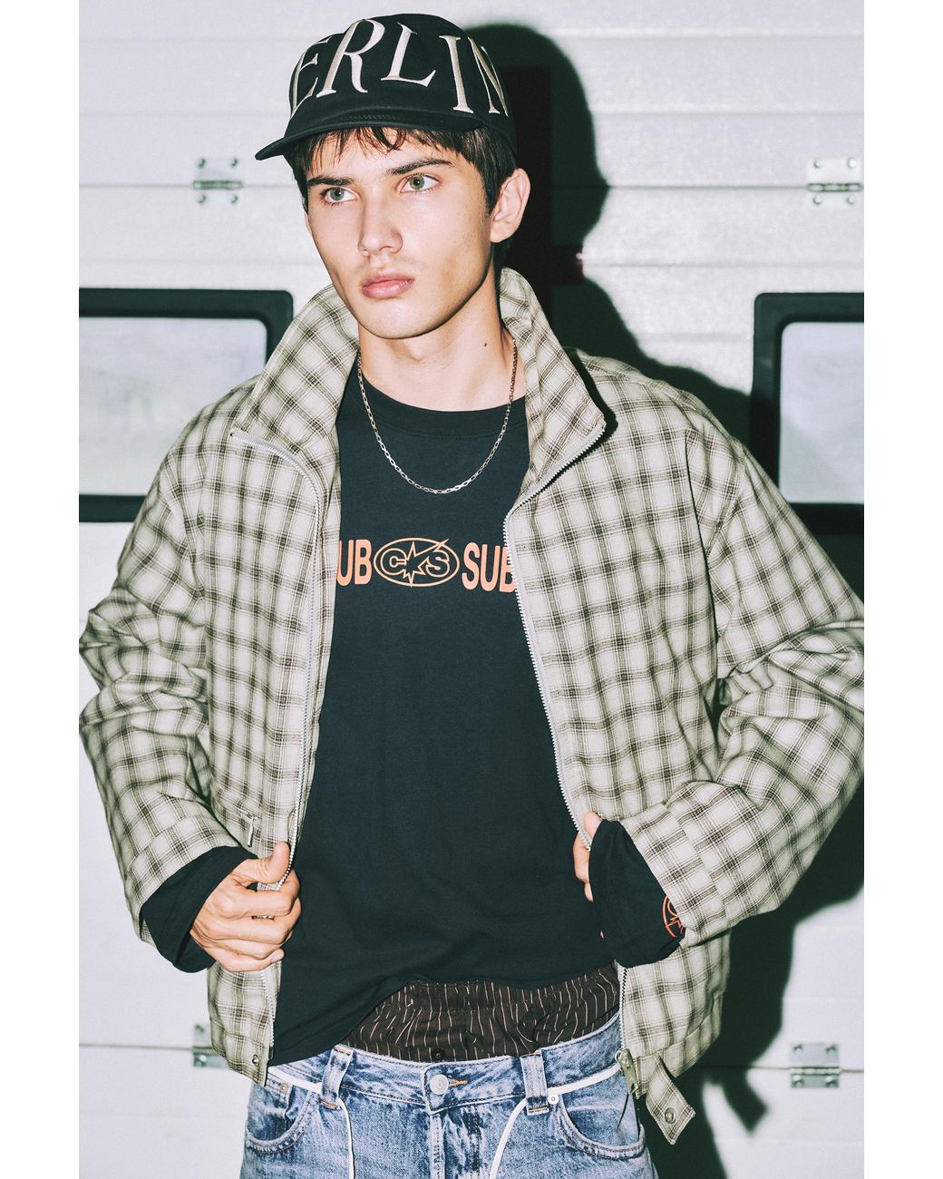 Pull&Bear Gray Check Jacket for men