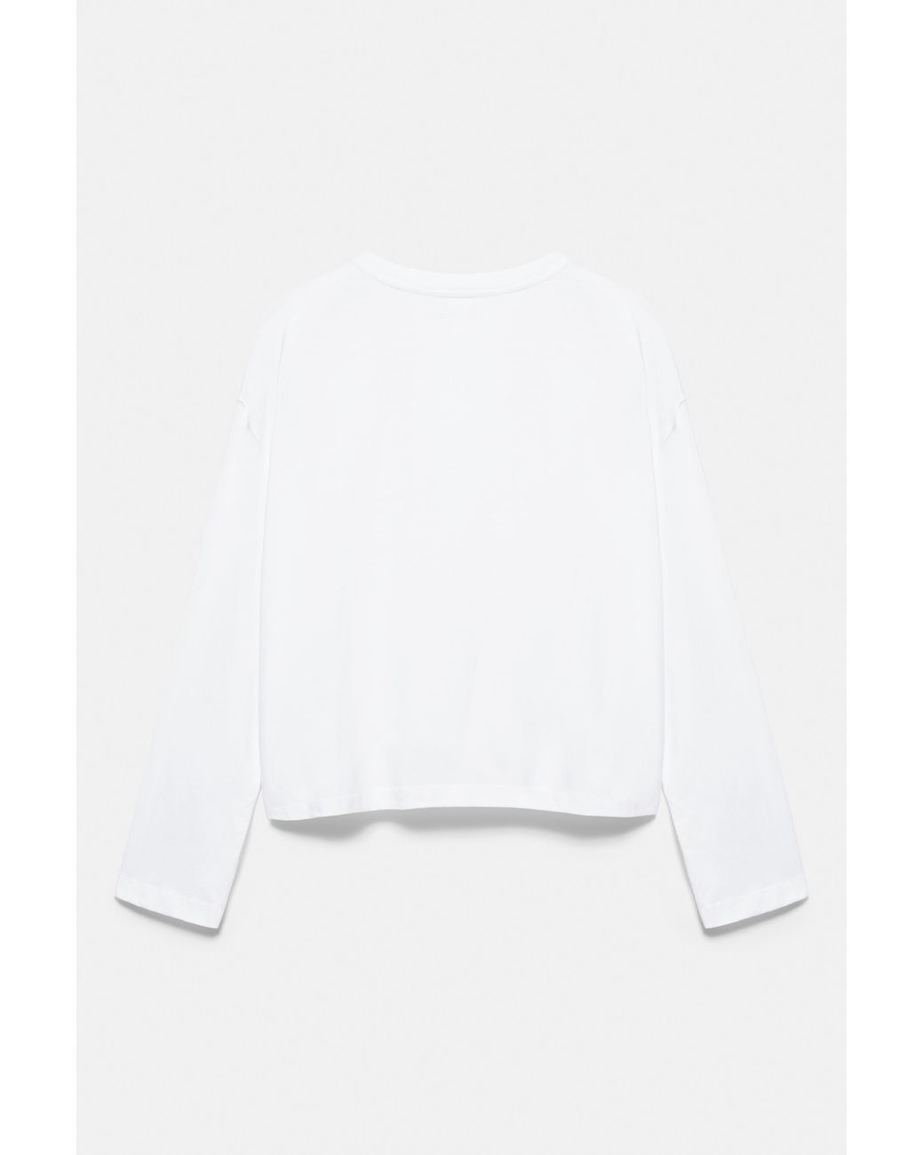 Pull&Bear White Boxy-Fit Long Sleeve T-Shirt