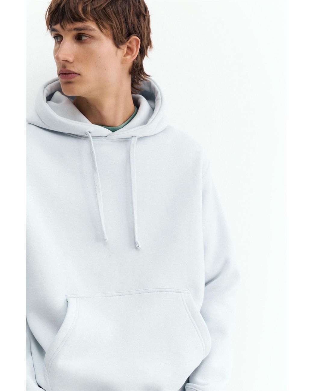 Felpa Basic Con Cappuccio di Pull&Bear in White da Uomo