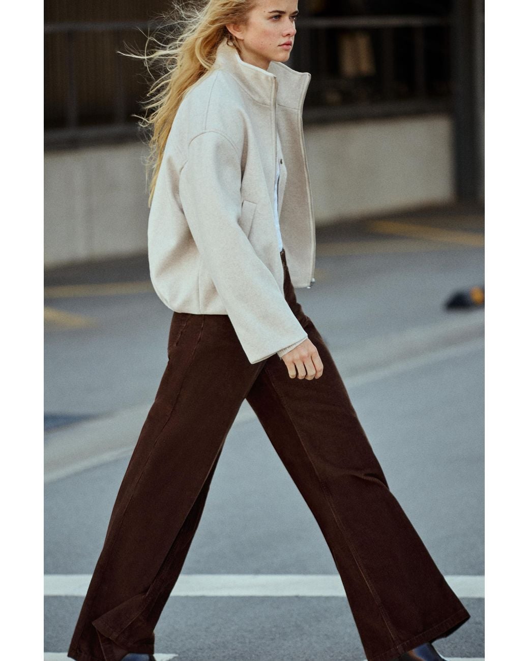 Pull&Bear Black Corduroy Wide-Leg Jeans