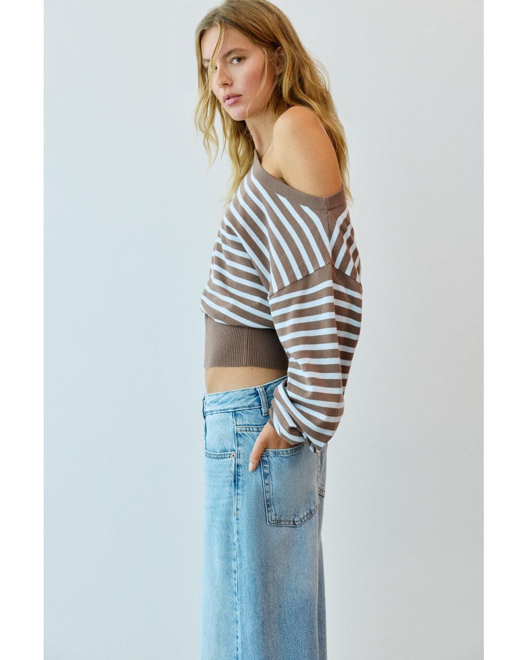 Pull À Encolure Asymétrique Pull&Bear en coloris Blue