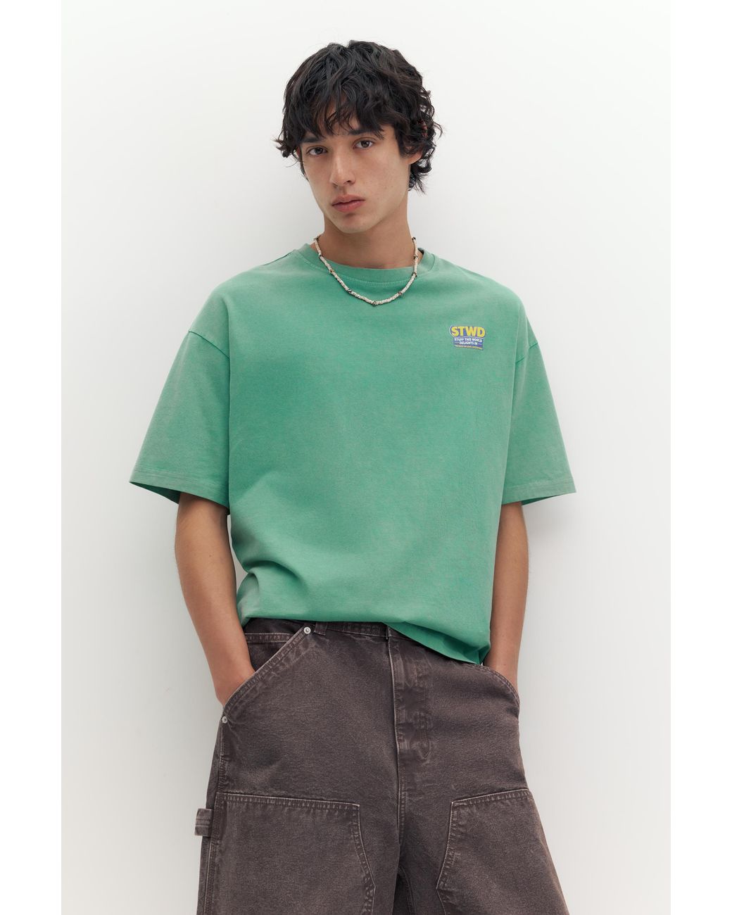 Pull&Bear Stwd T-Shirt Met Print in het Green voor heren