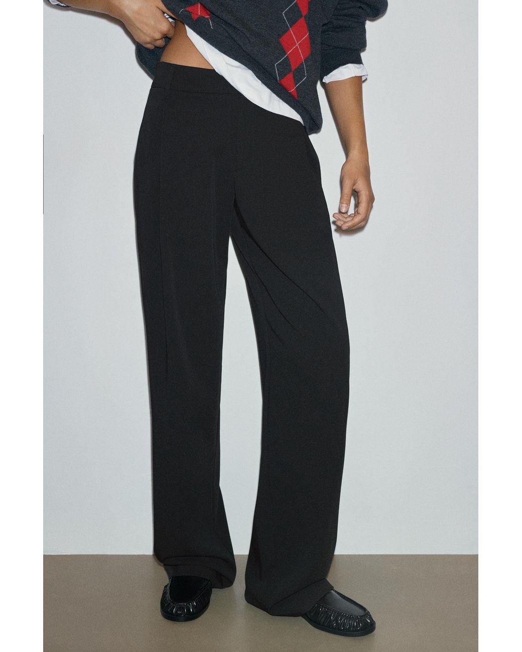 Pull&Bear Nette Broek Met Bandplooi in het Black