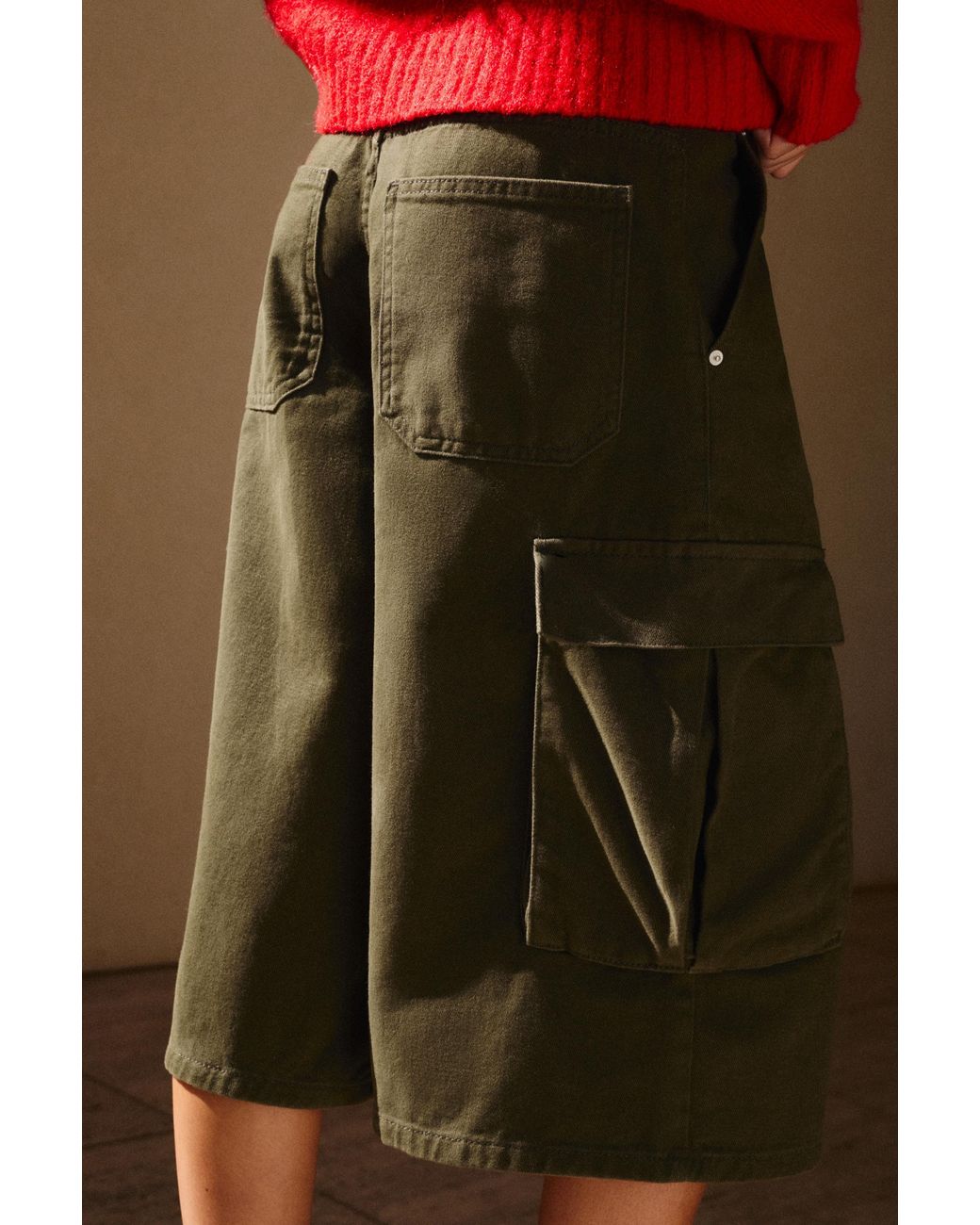 Pull&Bear Jorts Cargo in het Green