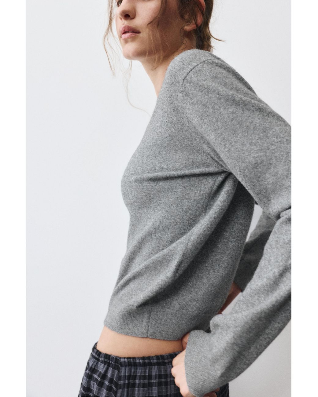 Pull&Bear Gray Basic Soft Knit Jumper