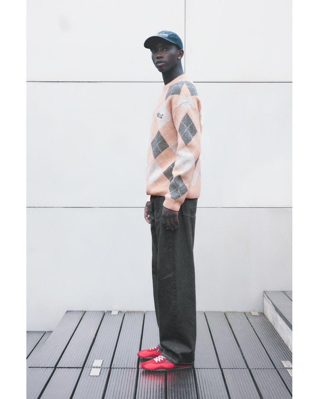 Pull Losanges Brodé Pull&Bear pour homme en coloris White
