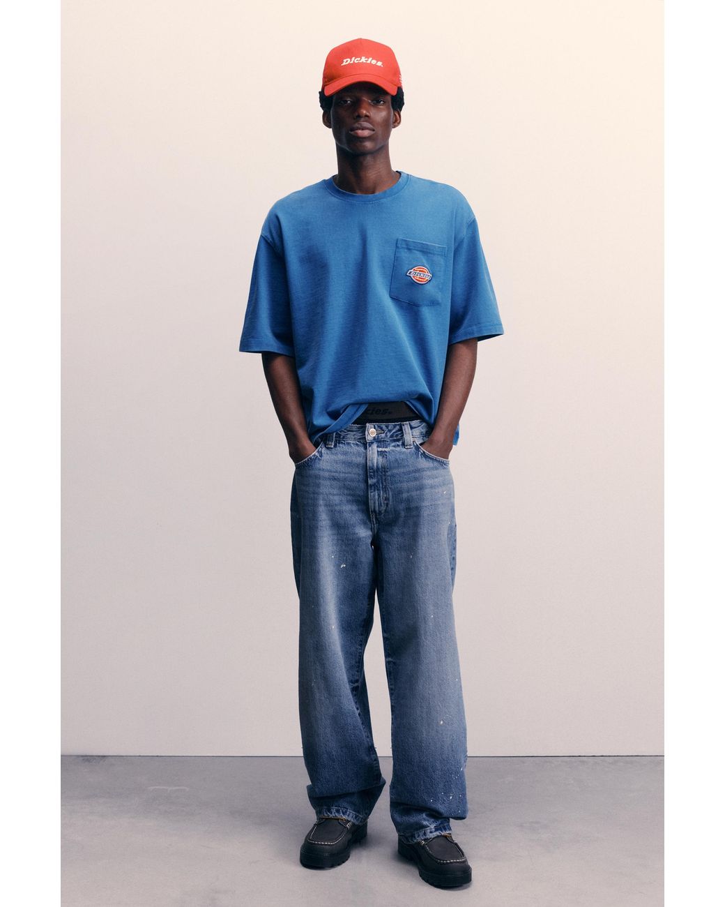 T-Shirt Boxy Dickies Pull&Bear pour homme en coloris Blue
